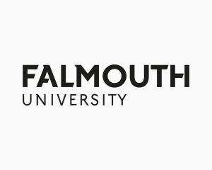 Falmouth University logo with bold black sans-serif wordmark.