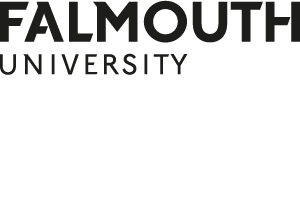 Falmouth University logo with bold black sans-serif wordmark.