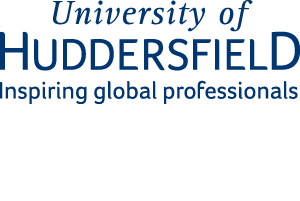 University of Huddersfield wordmark in navy, with the tagline 'Inspiring global professionals' beneath it.