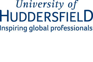 University of Huddersfield wordmark in navy, with the tagline 'Inspiring global professionals' beneath it.