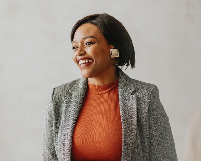 business woman smiling