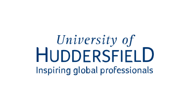 University of Huddersfield wordmark in navy, with the tagline 'Inspiring global professionals' beneath it.
