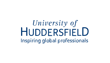 University of Huddersfield wordmark in navy, with the tagline 'Inspiring global professionals' beneath it.