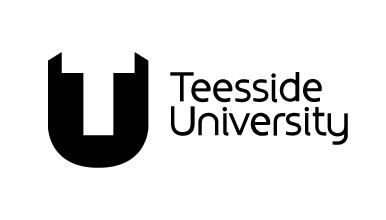 Logo of Teesside University featuring a stylized letter 'T' inside a shield-like shape, with the text 'Teesside University' to the right.